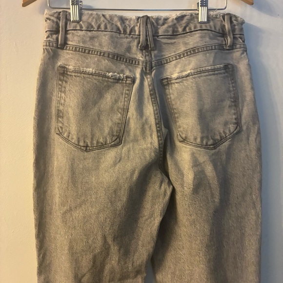 Good American Good Boy gray distressed high rise straight leg jeans Size 8/29 - Picture 7 of 10